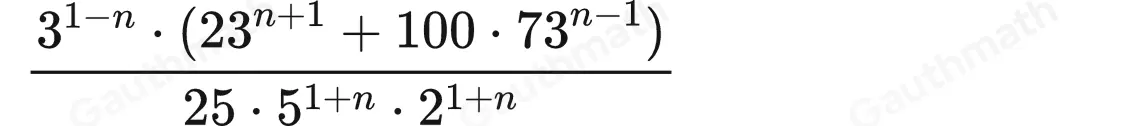 Question 5 The Simplified Value of 2.3n+1+7.3n-1/ 3n+2-21/31-n is? A.3 B.1