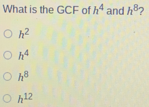 What is the GCF of h4 and h8 ? h2 h4 h8 h12